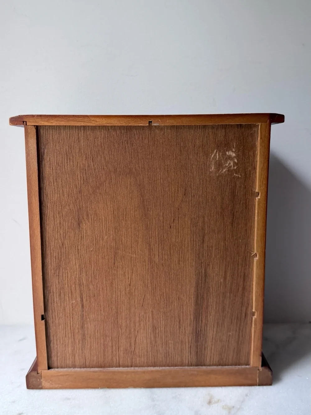 Wooden Glass-Front Jewelry Cabinet in Warm Brown vintage jewelry holder storage
